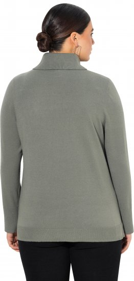 Ulla Popken Turtleneck Ribbed Trim Long Sleeve Sweater Grey - Megztiniai ir džemperiai - 