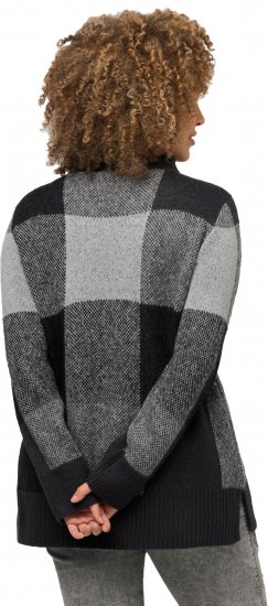 Ulla Popken Grand Check Long Sleeve Sweater Charcoal Grey Melange - Megztiniai ir džemperiai - 