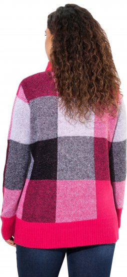 Ulla Popken Grand Check Long Sleeve Sweater Red Pink - Megztiniai ir džemperiai - 
