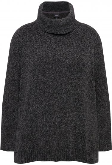 Ulla Popken Soft Textured Chenille Oversized Fit Sweater Graphite Grey - Megztiniai ir džemperiai - 