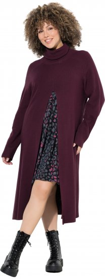 Ulla Popken Long Turtleneck Duster Sweater Plum - Megztiniai ir džemperiai - 