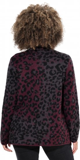 Ulla Popken Leopard Print Scarf Sweater Dark Ruby - Megztiniai ir džemperiai - 