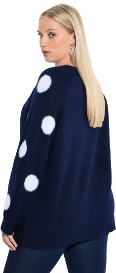 Ulla Popken Fluffy Polka Dot Sweater Ink Blue - Megztiniai ir džemperiai - 