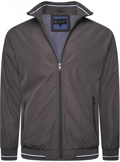 Kam Jeans 444 Premium Harrington Jacket Charcoal - Didelės vyriškos striukės - Didelės vyriškos striukės