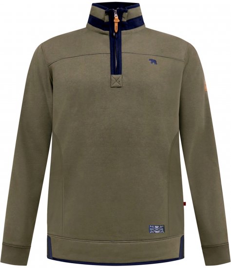 D555 Leicester 2 Quarter Neck Fleece Sweatshirt Khaki - Megztiniai ir džemperiai - Megztiniai ir Džemperiai - 2XL-14XL