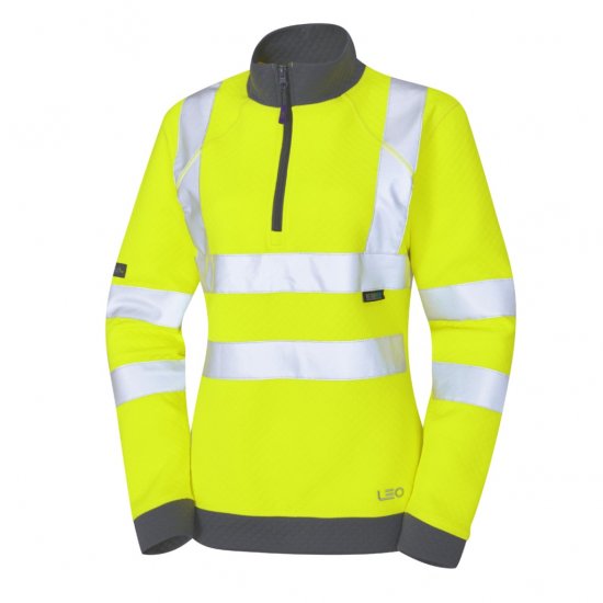 Leo Elberry EcoViz Women's 1/4 Zip Sweatshirt Yellow - Darbo drabužiai - 