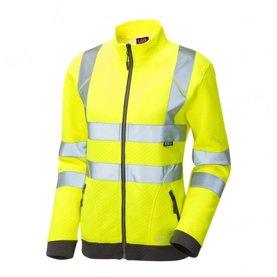 Leo Hollicombe EcoViz Women's Zipped Sweatshirt Yellow - Darbo drabužiai - 