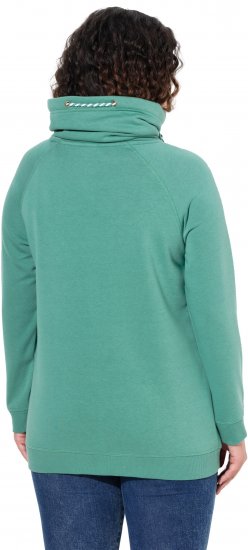 Ulla Popken Drawstring Collar Long Sleeve Sweatshirt Green - Megztiniai ir džemperiai - 
