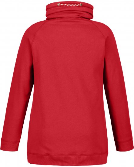 Ulla Popken Drawstring Collar Long Sleeve Sweatshirt Salsa Red - Megztiniai ir džemperiai - 