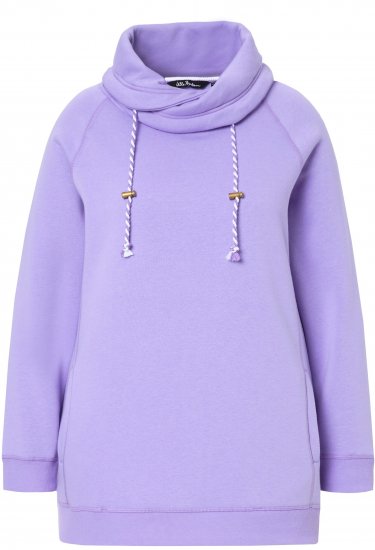 Ulla Popken Drawstring Collar Long Sleeve Sweatshirt Pale Lilac - Megztiniai ir džemperiai - 