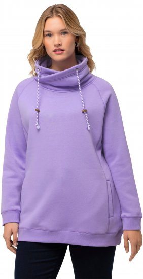 Ulla Popken Drawstring Collar Long Sleeve Sweatshirt Pale Lilac - Megztiniai ir džemperiai - 