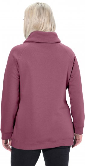 Ulla Popken Drawstring Collar Long Sleeve Sweatshirt Dark Rose - Megztiniai ir džemperiai - 