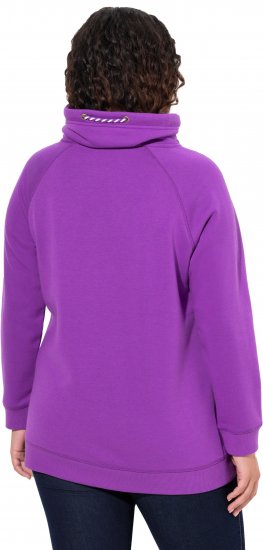 Ulla Popken Drawstring Collar Long Sleeve Sweatshirt Purple - Megztiniai ir džemperiai - 