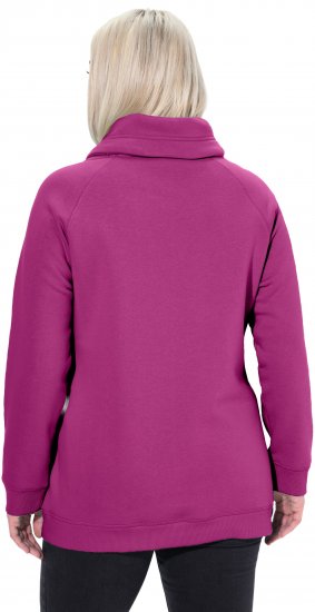 Ulla Popken Drawstring Collar Long Sleeve Sweatshirt Berry - Megztiniai ir džemperiai - 