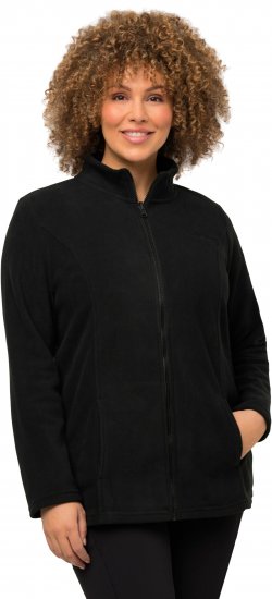 Ulla Popken Modular Fleece Zip Front Jacket Black - Megztiniai ir džemperiai - 