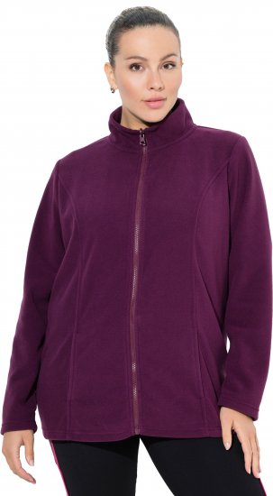 Ulla Popken Modular Fleece Zip Front Jacket Dark Cherry - Megztiniai ir džemperiai - 
