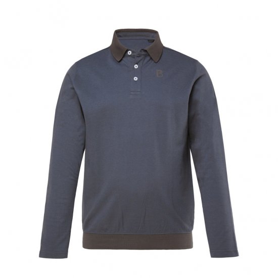 Boston Park Polo Shirt Long Sleeve Pique Grey - Polo marškinėliai - Polo marškinėliai - 2XL-8XL