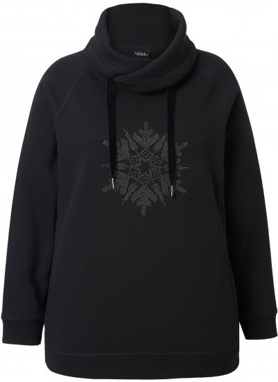 Ulla Popken Rhinestone Snowflake Turtleneck Sweatshirt Black - Megztiniai ir džemperiai - 