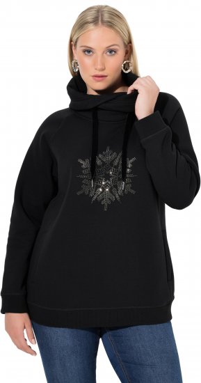 Ulla Popken Rhinestone Snowflake Turtleneck Sweatshirt Black - Megztiniai ir džemperiai - 