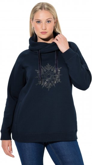 Ulla Popken Rhinestone Snowflake Turtleneck Sweatshirt Navy - Megztiniai ir džemperiai - 