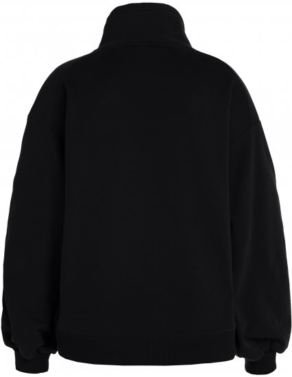 Ulla Popken Gathered Sleeve Oversized Fit Sweatshirt Black - Megztiniai ir džemperiai - 
