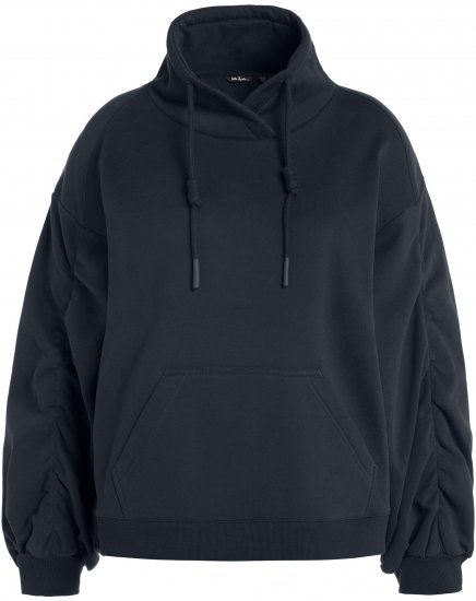 Ulla Popken Gathered Sleeve Oversized Fit Sweatshirt Navy - Megztiniai ir džemperiai - 