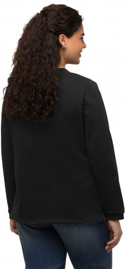 Ulla Popken Flock Print Long Sleeve Crew Neck Sweatshirt Black - Megztiniai ir džemperiai - 