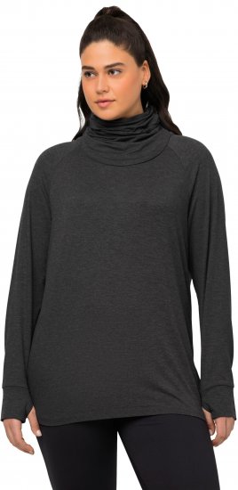 Ulla Popken Sweatshirt with Gaiter Black - Megztiniai ir džemperiai - 