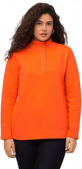 Ulla Popken Collared Long Sleeve Sweatshirt Tangerine - Megztiniai ir džemperiai - 
