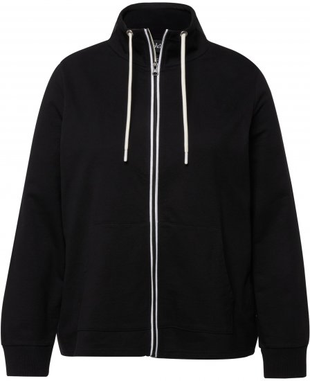 Ulla Popken Contrast Color Zip Up Sweatshirt Black - Megztiniai ir džemperiai - 