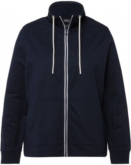 Ulla Popken Contrast Color Zip Up Sweatshirt Navy - Megztiniai ir džemperiai - 
