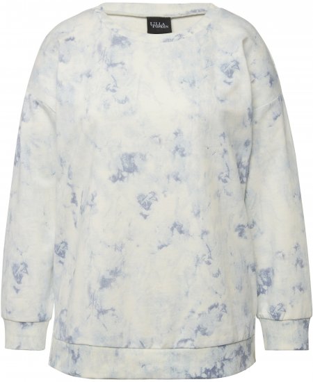 Ulla Popken Tie-Dyed Long Sleeve Sweatshirt Snow White - Megztiniai ir džemperiai - 