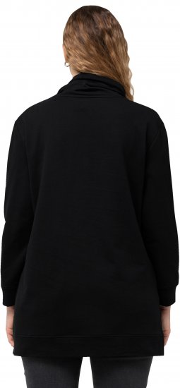 Ulla Popken GLOW Lettered Collared Sweatshirt Black - Megztiniai ir džemperiai - 