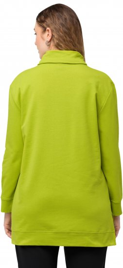 Ulla Popken GLOW Lettered Collared Sweatshirt Apple Green - Megztiniai ir džemperiai - 