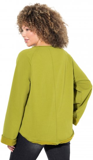 Ulla Popken Embroidered Freedom Rolled Edge Sweatshirt Avocado Green - Megztiniai ir džemperiai - 