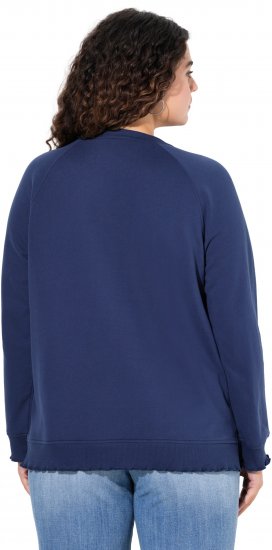 Ulla Popken NEW CASUAL Ruffled Hem Sweatshirt Navy - Megztiniai ir džemperiai - 