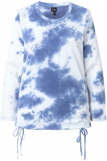 Ulla Popken Tie Dye Gathered Sweatshirt Atlantic Blue - Megztiniai ir džemperiai - 
