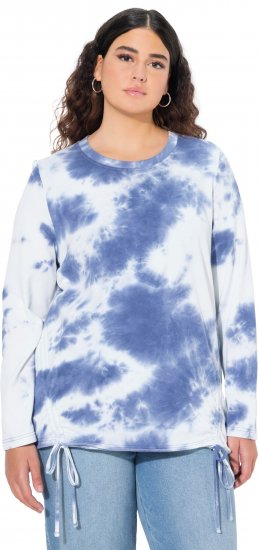 Ulla Popken Tie Dye Gathered Sweatshirt Atlantic Blue - Megztiniai ir džemperiai - 