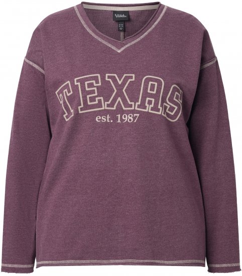 Ulla Popken Texas Contrast Stitching Sweatshirt Dark Ruby - Megztiniai ir džemperiai - 