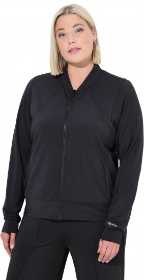 Ulla Popken Quick Drying College Collar Sweatshirt Black - Megztiniai ir džemperiai - 