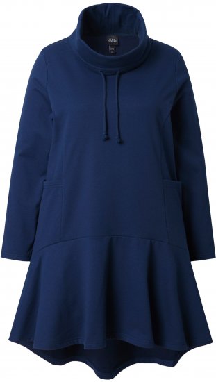 Ulla Popken Flounce Panel Long Sleeve Sweatshirt Dress Navy - Megztiniai ir džemperiai - 