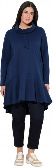Ulla Popken Flounce Panel Long Sleeve Sweatshirt Dress Navy - Megztiniai ir džemperiai - 