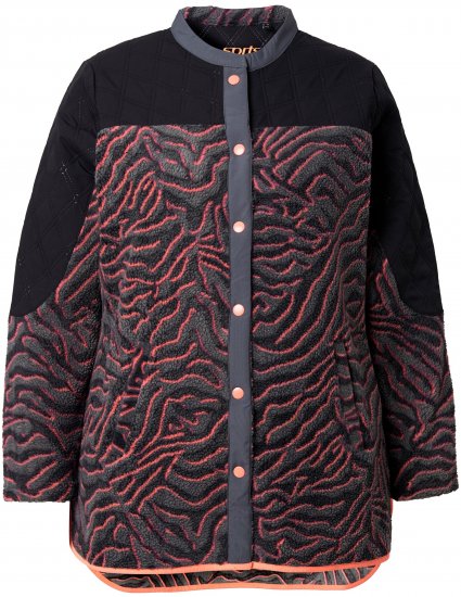 Ulla Popken Neon Tiger Stripe Jacket Black - Megztiniai ir džemperiai - 