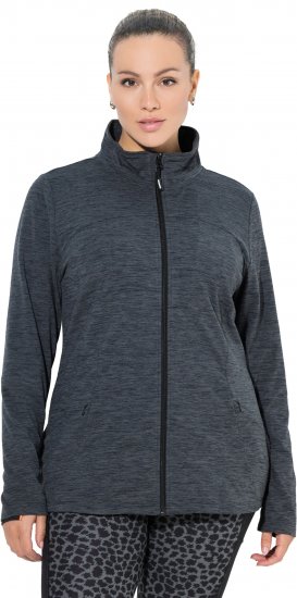 Ulla Popken Quick Drying Zip Up Sweatshirt Black - Megztiniai ir džemperiai - 
