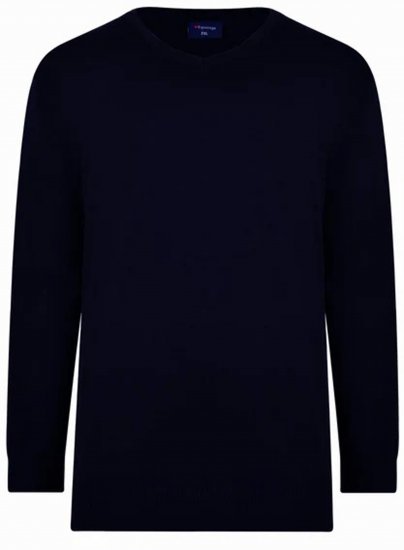 Espionage KW031 V-Neck Pullover Navy - Megztiniai ir džemperiai - Megztiniai ir Džemperiai - 2XL-14XL