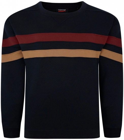 Espionage LW163 Striped Sweatshirt Navy - Megztiniai ir džemperiai - Megztiniai ir Džemperiai - 2XL-14XL