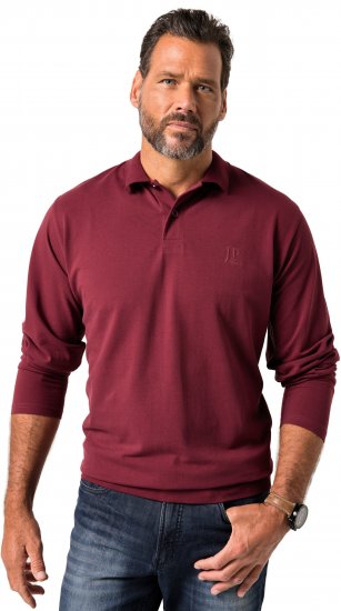 JP1880 Polo Shirt Pique Long Sleeve Red - Polo marškinėliai - Polo marškinėliai - 2XL-8XL