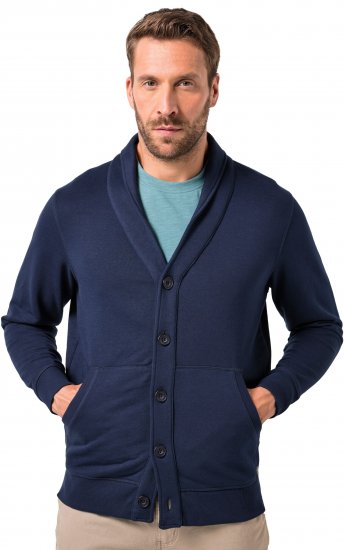 JP1880 Sweat Jacket Shawl Collar Navy - Megztiniai ir džemperiai - Megztiniai ir Džemperiai - 2XL-14XL