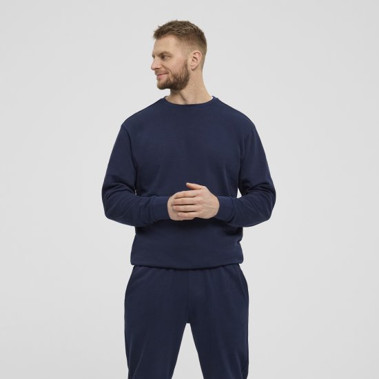 North Latitude Denim Crew Neck Sweatshirt Navy Blue TALL - TALL džemperiai - 