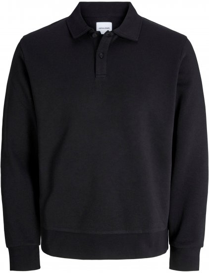 Jack & Jones Bradley Sweatshirt Polo Black - Megztiniai ir džemperiai - Megztiniai ir Džemperiai - 2XL-14XL